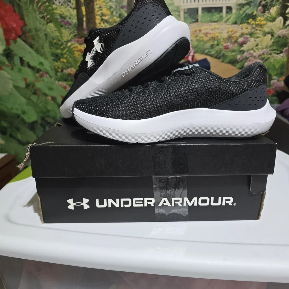 Under Armour Kids Black and White Sneakers - Picture 2 of 3